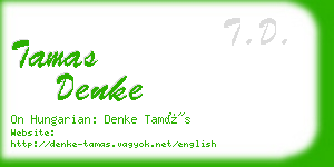 tamas denke business card